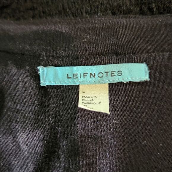 Anthropologie Leifnotes Black Flutter Sleeve Lace Mini Dress Size Large - Picture 6 of 6